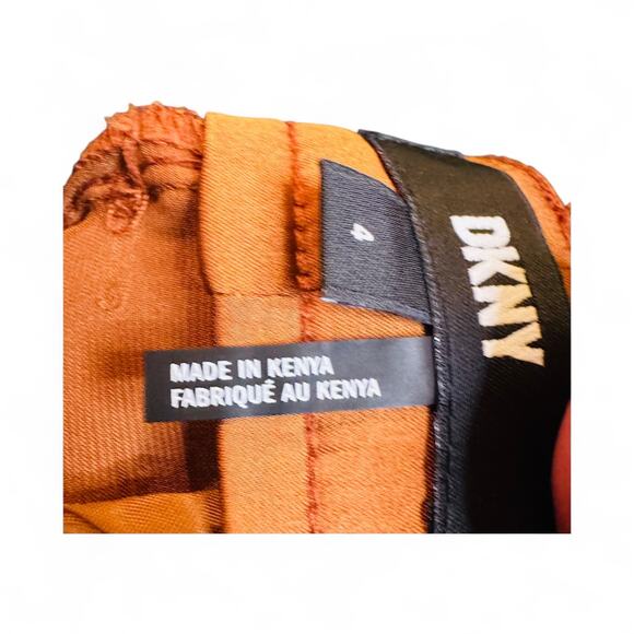 DKNY Satin Womens Drawstring Cargo Jogger Pants Sz 4 Copper - Picture 7 of 10